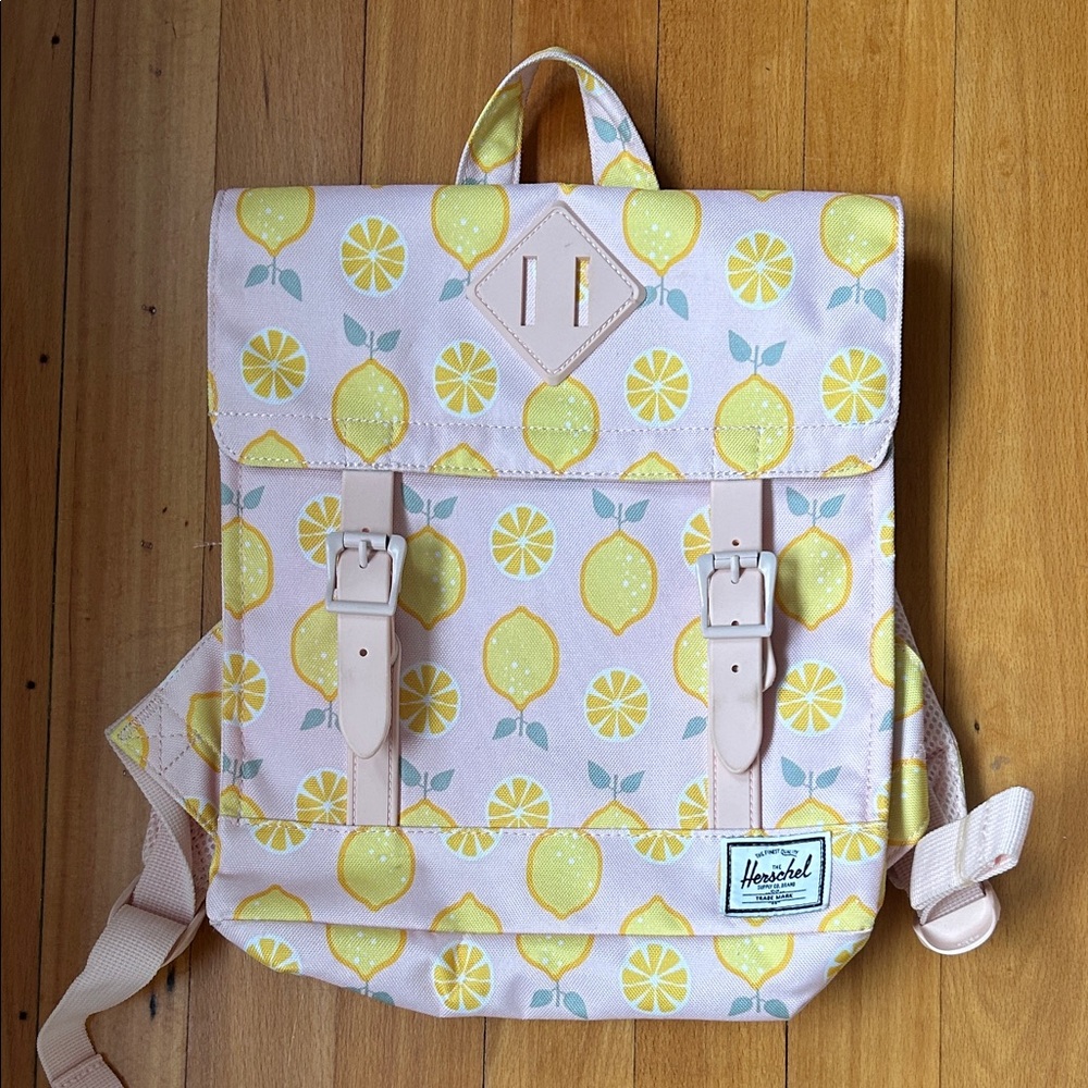 Herschel Pink Lemon Print Kids Backpack